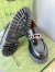 Gucci Women's Lug Sole Horsebit Loafers in Black Leather