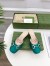 Gucci Horsebit Mules in Green Satin with Crystals