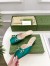 Gucci Horsebit Mules in Green Satin with Crystals
