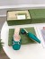 Gucci Horsebit Mules in Green Satin with Crystals