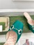 Gucci Horsebit Mules in Green Satin with Crystals