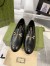 Gucci Women's Jordaan Loafers in Black Leather with Crystals