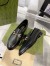 Gucci Women's Jordaan Loafers in Black Leather with Crystals