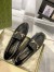 Gucci Women's Jordaan Loafers in Black Leather with Crystals