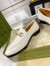 Gucci Women's Jordaan Loafers in White Leather with Crystals