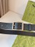 Gucci Black GG Rubber-effect Leather Belt 35MM with Square Buckle