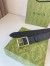 Gucci Black GG Rubber-effect Leather Belt 35MM with Square Buckle