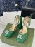 Gucci Platform Pumps in Green Patent Lether with Crystals G