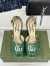 Gucci Platform Pumps in Green Patent Lether with Crystals G