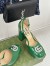 Gucci Platform Pumps in Green Patent Lether with Crystals G