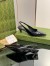 Gucci Slingback Pumps 55mm in Black Patent Leather