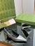 Gucci Slingback Pumps 55mm in Silver Metallic Leather