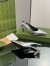 Gucci Slingback Pumps 55mm in Silver Metallic Leather