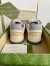 Gucci Women's Sneakers in White Distressed Effect Leather