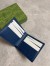 Gucci Bi-fold Wallet in Beige Supreme Canvas with Blue Interior