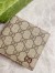 Gucci Bi-fold Wallet in Beige Supreme Canvas with Red Interior