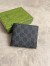 Gucci Bi-fold Wallet in Black Supreme Canvas with Green Interior
