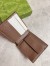 Gucci Bi-fold Coin Wallet in Beige Supreme Canvas with Brown Interior