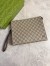 Gucci Portfolio Pouch in Beige Supreme Canvas with Brown Leather