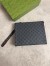 Gucci Portfolio Pouch in Black Supreme Canvas with Red Leather