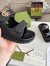 Gucci Women's Velcro Sandals in Black Leather with Double G
