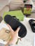 Gucci Women's Velcro Sandals in Black Leather with Double G