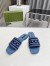 Gucci Women's Slide Sandals in Dedim with Gucci Script