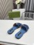 Gucci Women's Slide Sandals in Dedim with Gucci Script