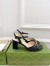 Gucci Horsebit 75mm Sandals in Black Leather