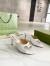 Gucci Horsebit Slide Sandals 85mm in White Leather with Crystals