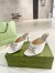 Gucci Horsebit Slide Sandals 85mm in White Leather with Crystals
