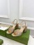 Gucci Horsebit Sandals 95mm in Metallic Gold Leather with Crystals