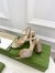 Gucci Horsebit Sandals 95mm in Metallic Gold Leather with Crystals