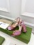 Gucci Horsebit Sandals 95mm in Metallic Pink Leather with Crystals