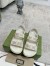 Gucci Women's Velcro Sandals in White GG Crystal Canvas