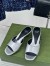 Gucci Interlocking G Heel Sandals in Silver Metallic Leather