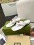 Gucci Women's GG Marmont Thong Sandals in White Leather