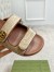 Gucci Women's Velcro Sandals in Natural Raffia 