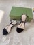 Gucci Signoria Thong Sandals in Black Patent Calfskin