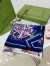 Gucci Interlocking G Floral Shawl in Blue Cashmere