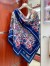 Gucci Interlocking G Floral Shawl in Blue Cashmere