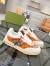 Gucci Women's Re-Web Sneakers in GG Canvas with Orange Leather
