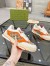 Gucci Women's Re-Web Sneakers in GG Canvas with Orange Leather