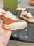 Gucci Women's Re-Web Sneakers in GG Canvas with Orange Leather