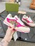Gucci Women's Re-Web Sneakers in GG Canvas with Pink Leather