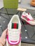 Gucci Women's Re-Web Sneakers in GG Canvas with Pink Leather