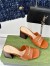 Gucci Signoria Slide Sandals 75MM in Brown Leather