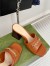 Gucci Signoria Slide Sandals 75MM in Brown Leather