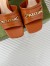 Gucci Signoria Slide Sandals 75MM in Brown Leather