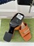 Gucci Signoria Slide Sandals 75MM in Brown Leather